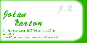 jolan marton business card